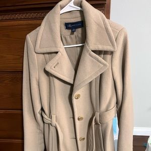 Anne Klein Wool Khaki Coat